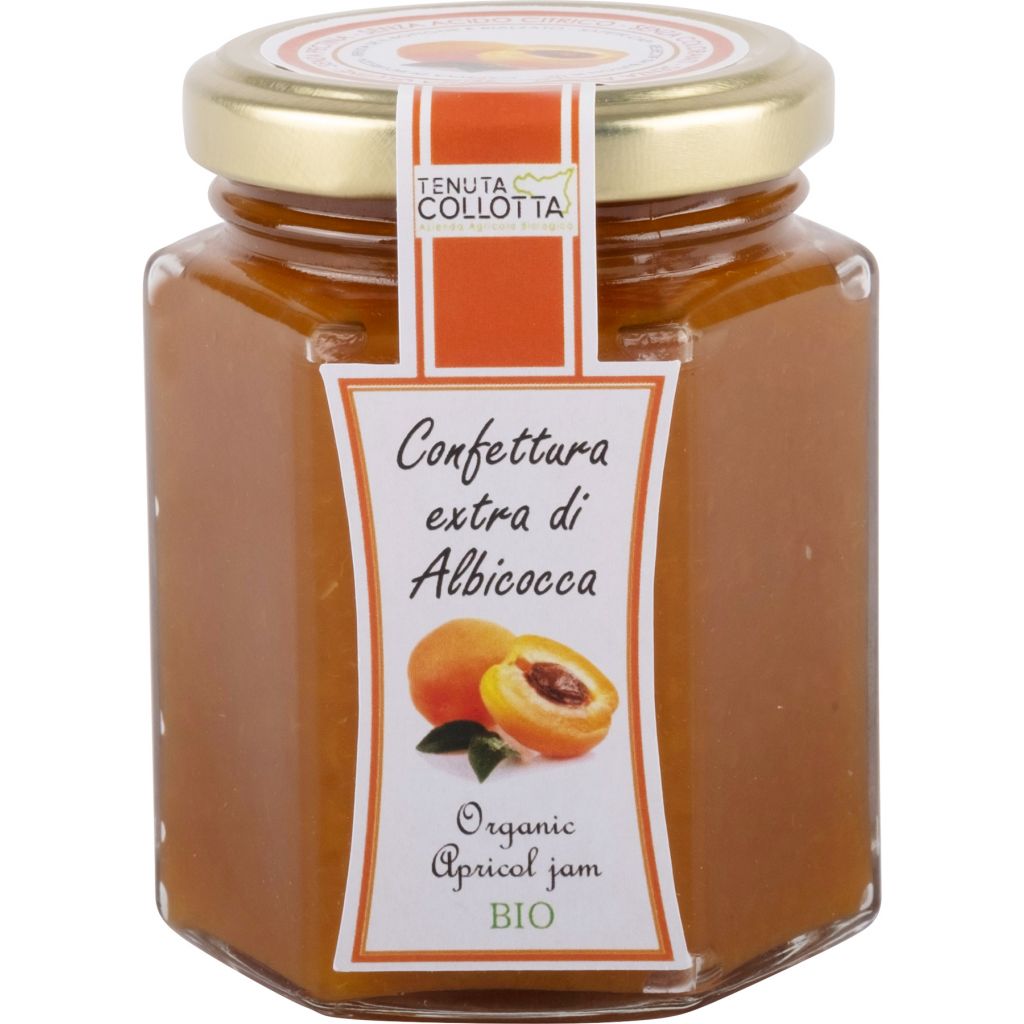 Confettura extra di Albicocche Bio 230 g - 100% Italiano - Prodotto in Sicilia