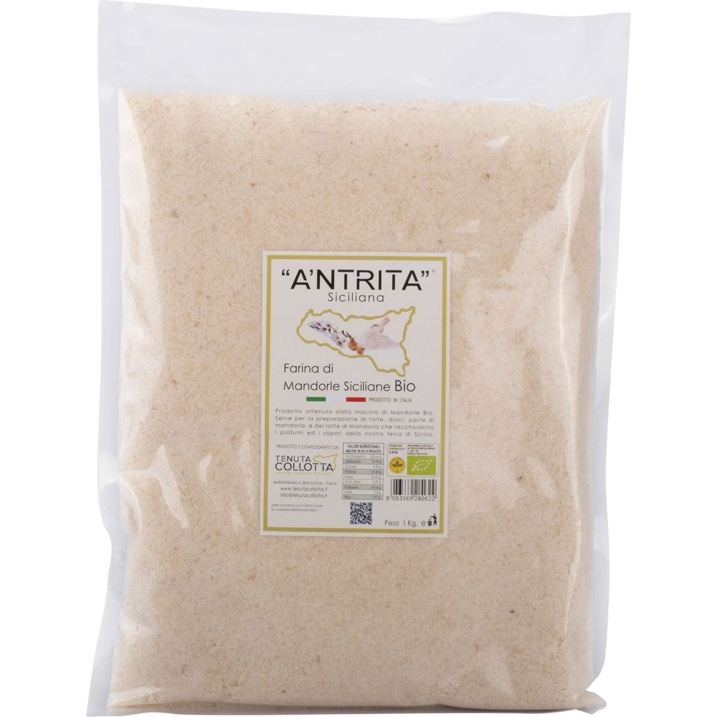 A'Ntrita® - Farina di Mandorle Bio 1 Kg - 100% Italiano - Prodotto in Sicilia