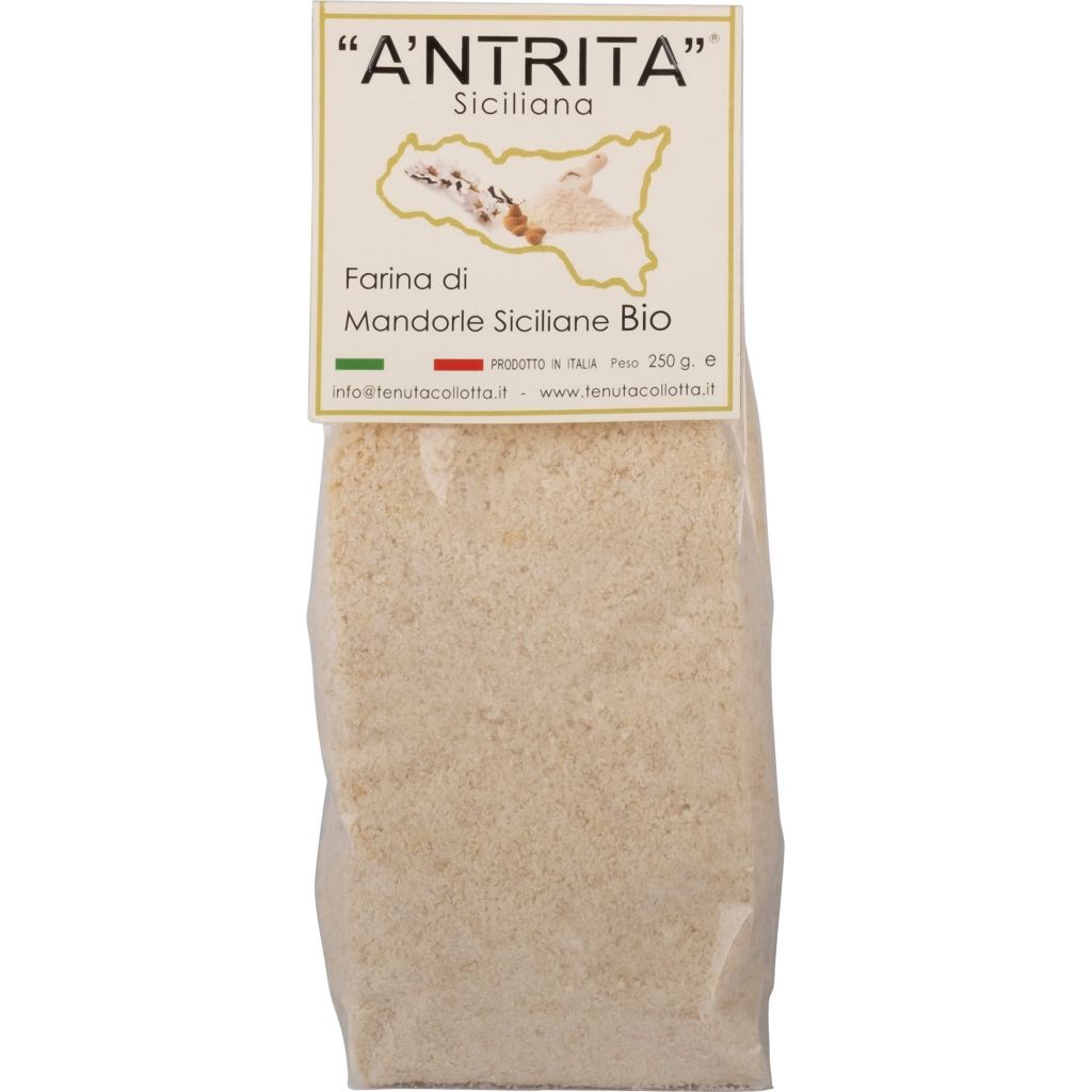 A'Ntrita® - Farina di Mandorle Bio 250 g - 100% Italiano - Prodotto in Sicilia