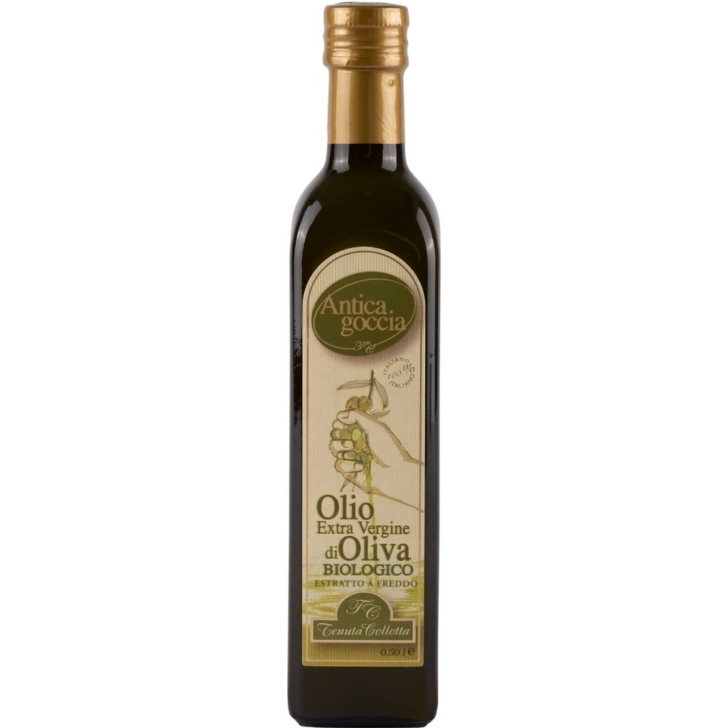 Antica Goccia® - Olio extravergine di oliva Biologico 0,50l litri[Confezione da 12 bottiglie] 100% Italia