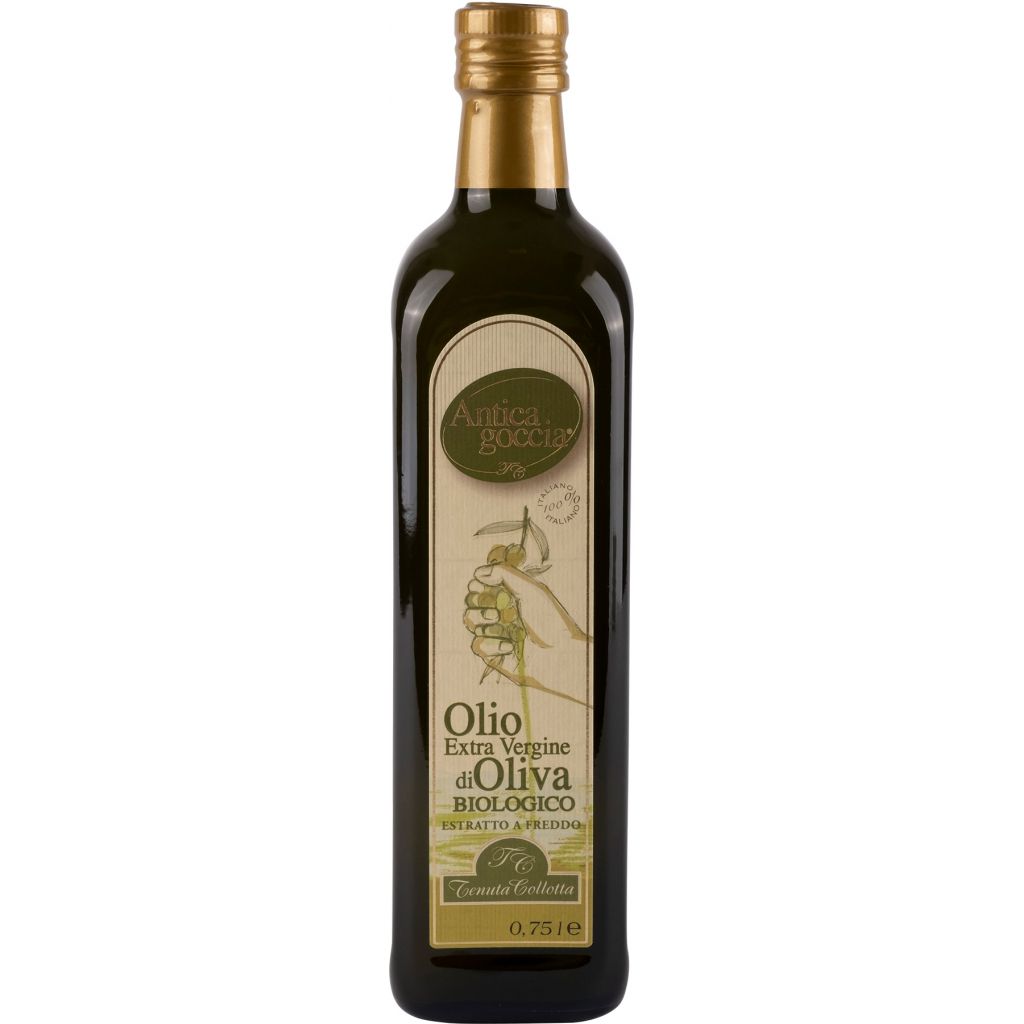Antica Goccia® - Olio extravergine di oliva Biologico 0,75 litri[Confezione da 6 bottiglie] 100% Italia