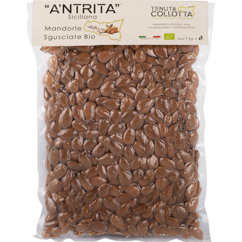 A'Ntrita® - Mandorle Sgusciate Bio 1 Kg - 100% Italiano - Prodotto in Sicilia