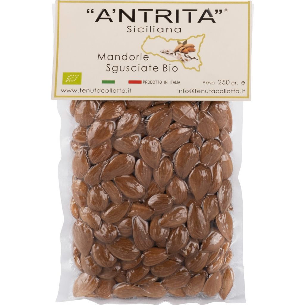 A'Ntrita® - Mandorle Sgusciate Bio 250 g - 100% Italiano - Prodotto in Sicilia