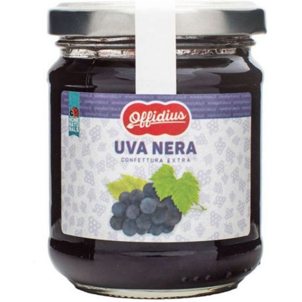 Confettura EXTRA di Uva Nera - Marmellata con FRUTTA DI PRIMA SCELTA - 220 gr - Offidius
