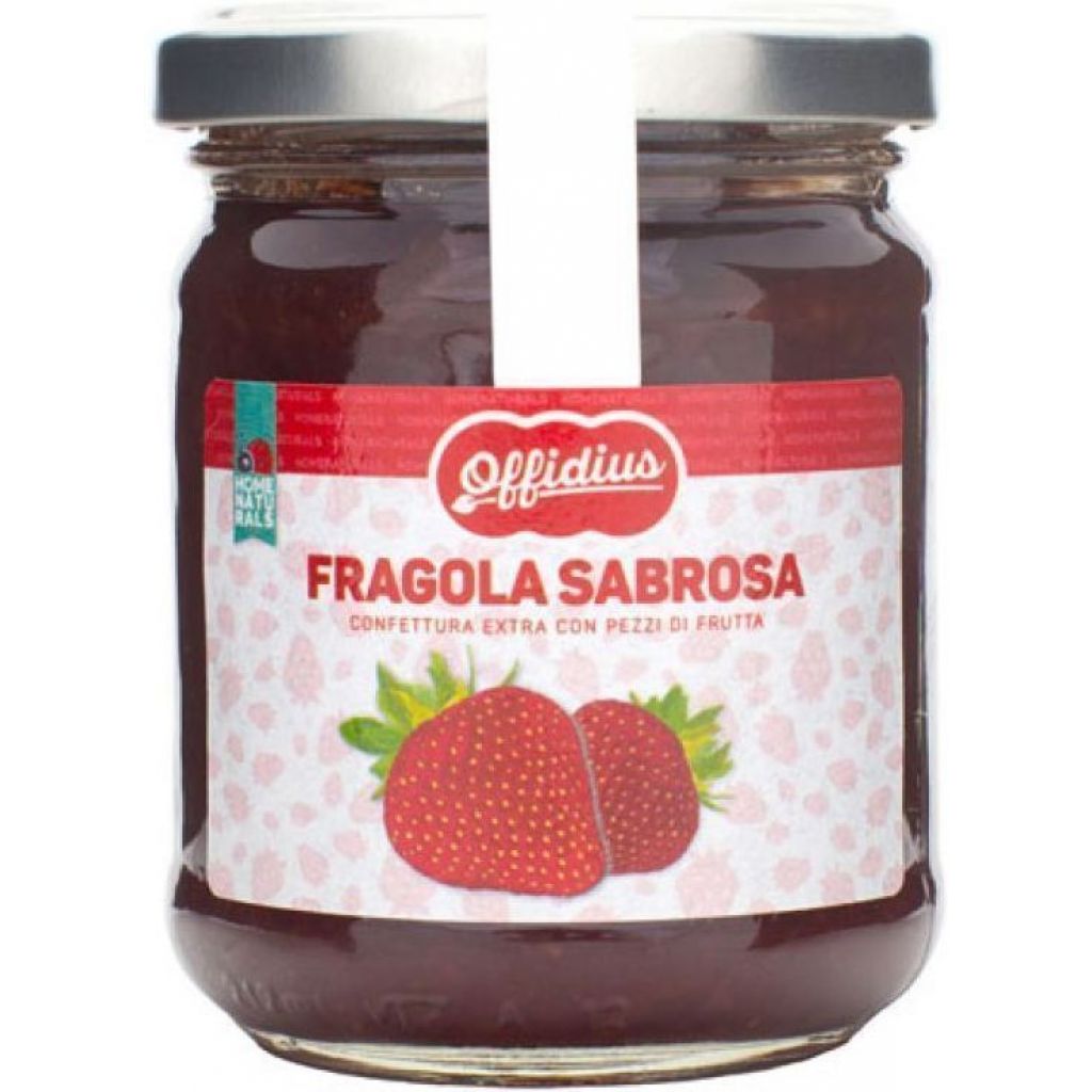 Confettura EXTRA di Fragola Sabrosa - Marmellata con Frutta di Stagione - 2x220 gr - Offidius