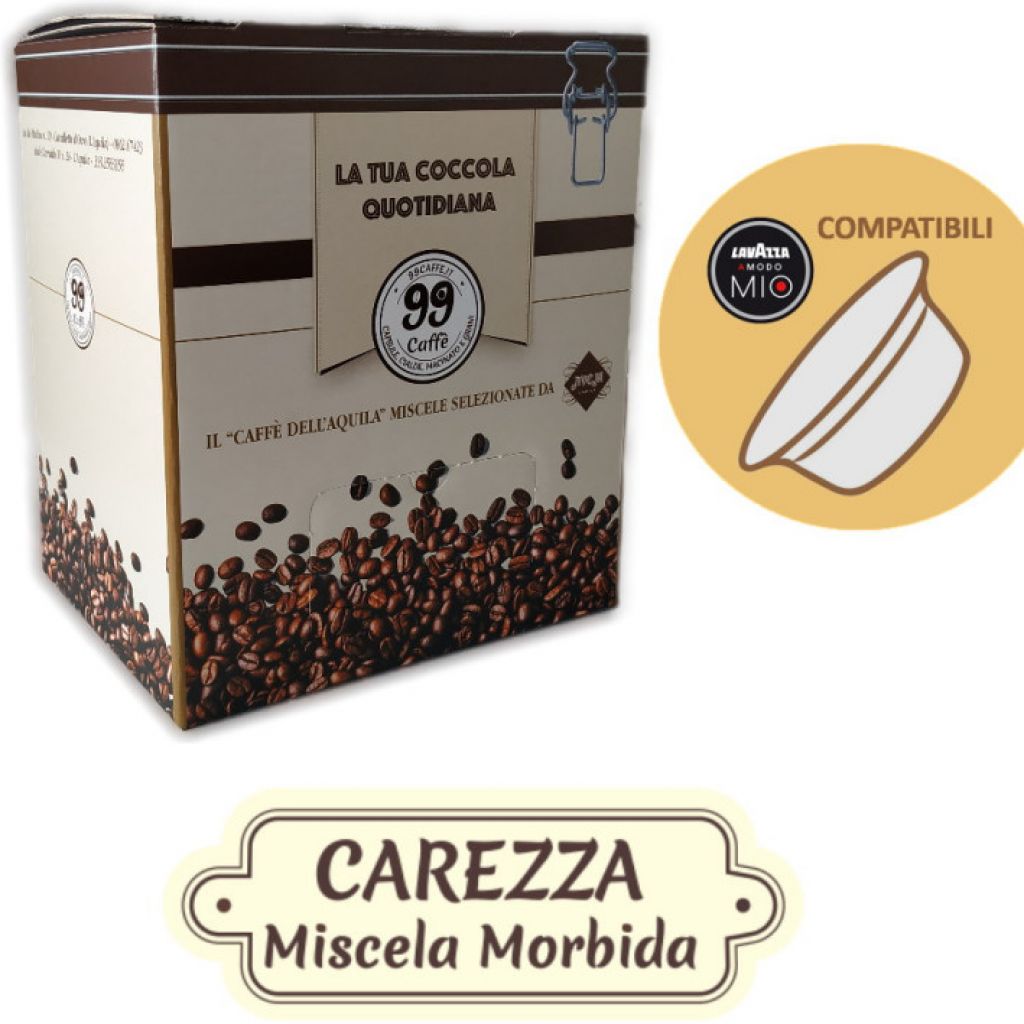80 Capsule comp. Lavazza a Modo Mio - Carezza, Miscela Delicata - 99 Caffè