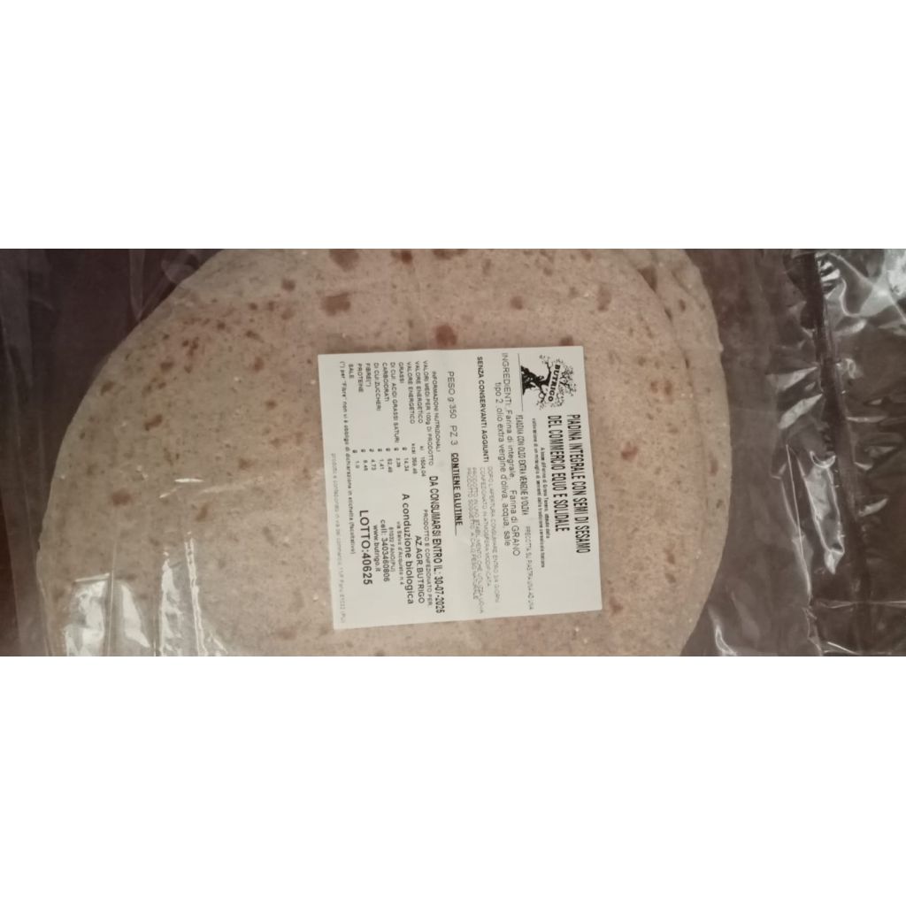 Piadina semi integrale cob semi di sesamo e olio evo