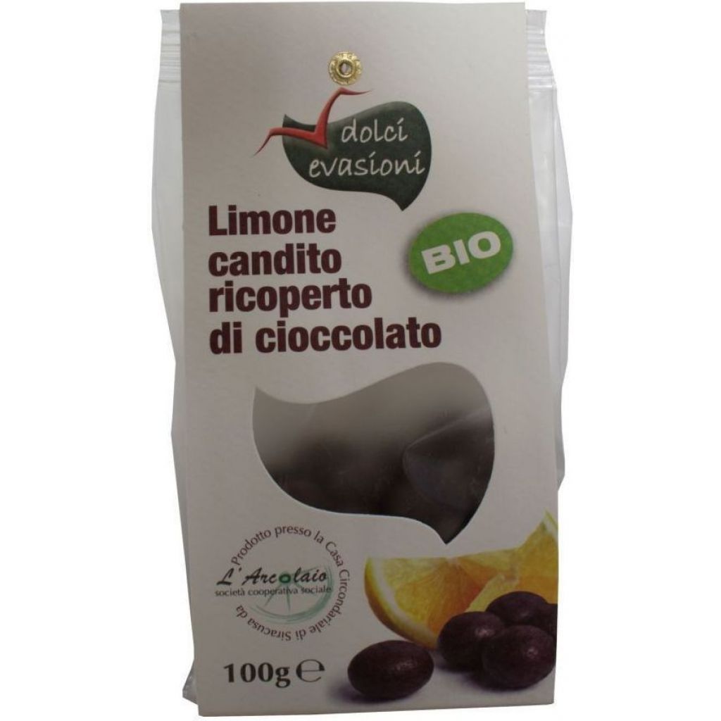 Candied lemon covered with chocolate - 100 g