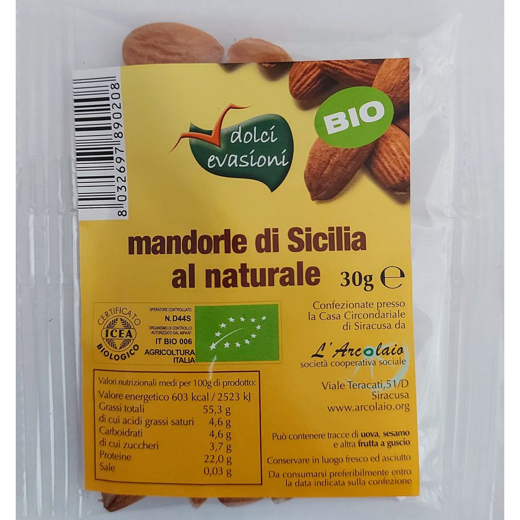 Mandorle di Sicilia al naturale BIO 30g