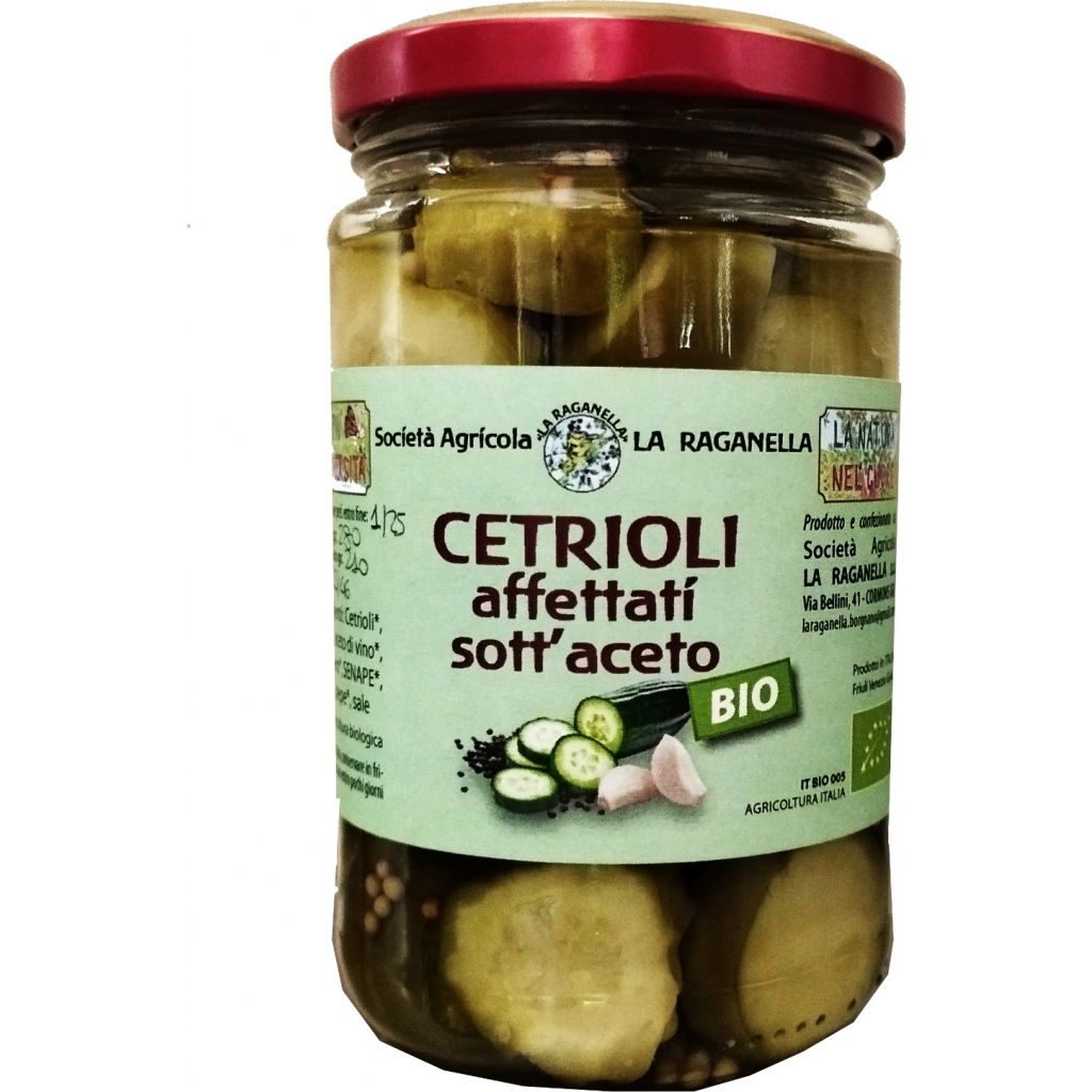 Cetrioli affettati sottaceto (con aglio, pepe, senape)