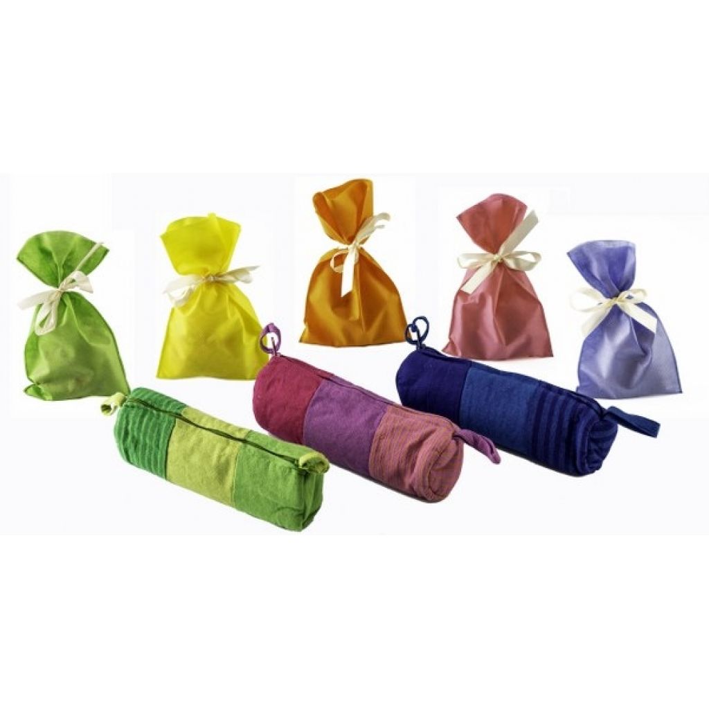 Campanelle di cioccolato fondente con portapenne, sacchetto colorato e nastro