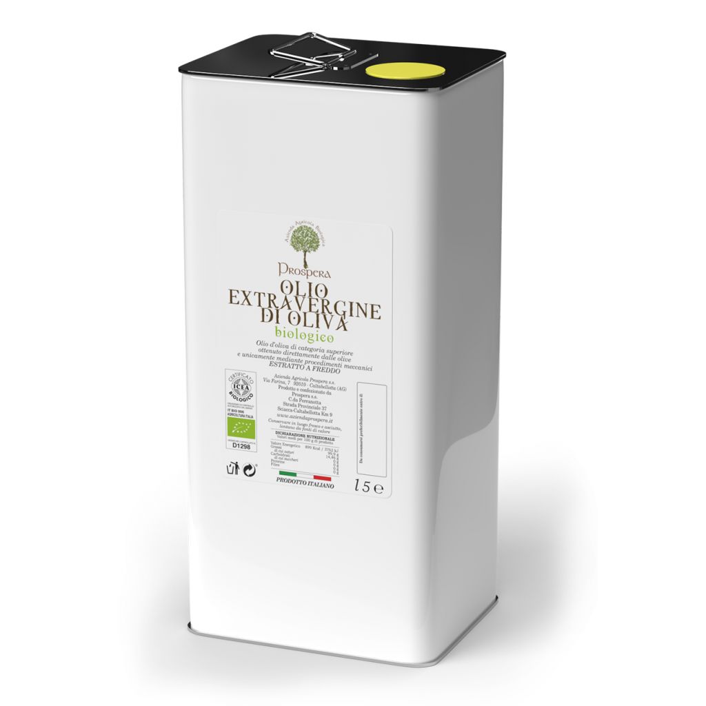 ICEA Certified Organic Extra Virgin Olive Oil - 5 Lt