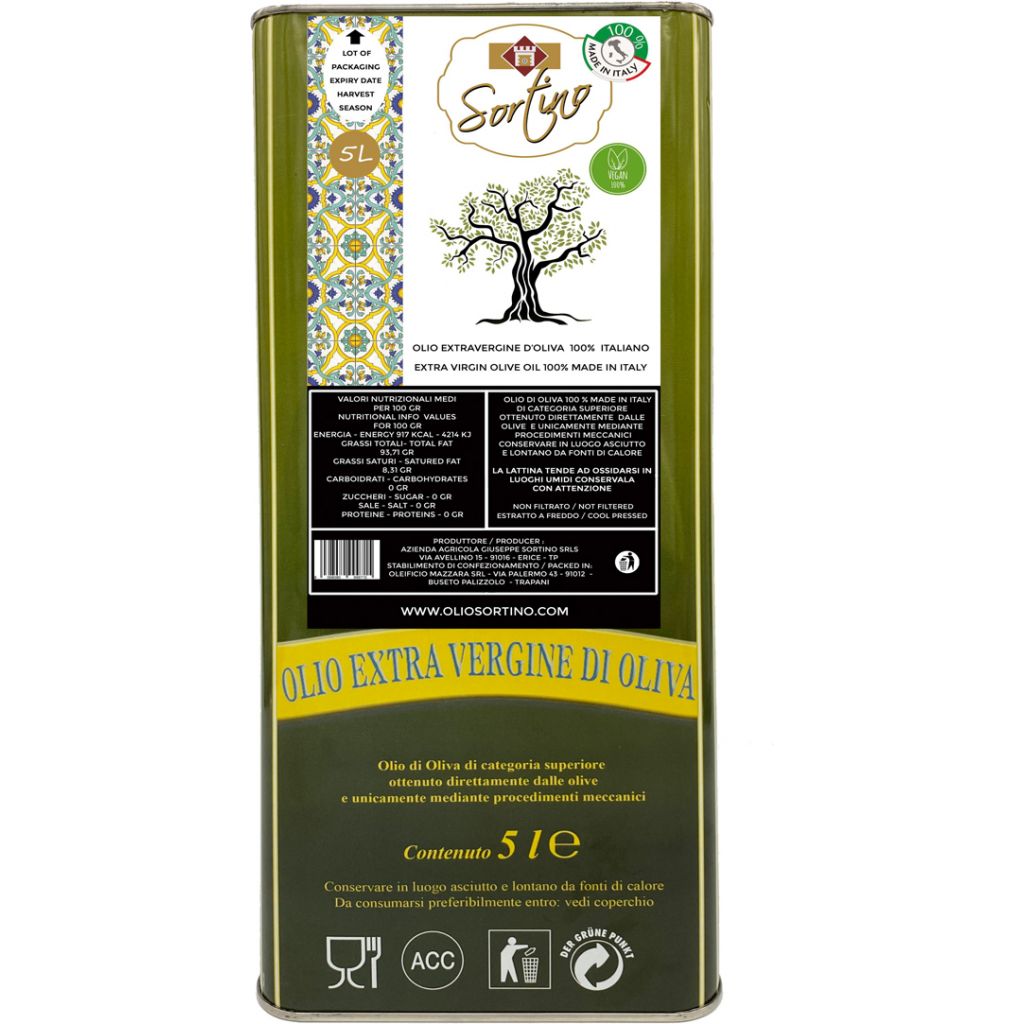 Olio extravergine d'oliva 100% Italiano Biologico certificato da Bios