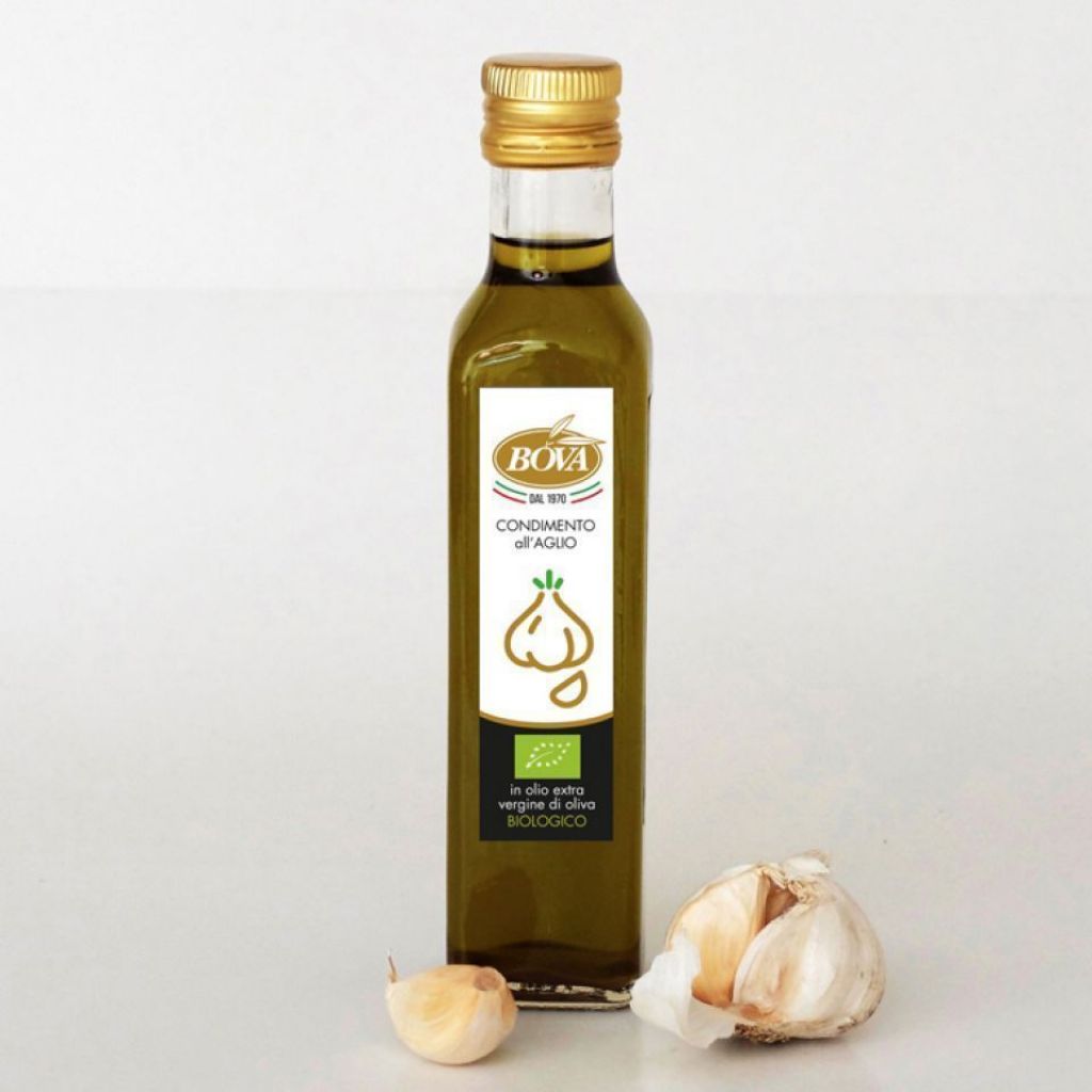 Condimento in olio di oliva bio al aglio