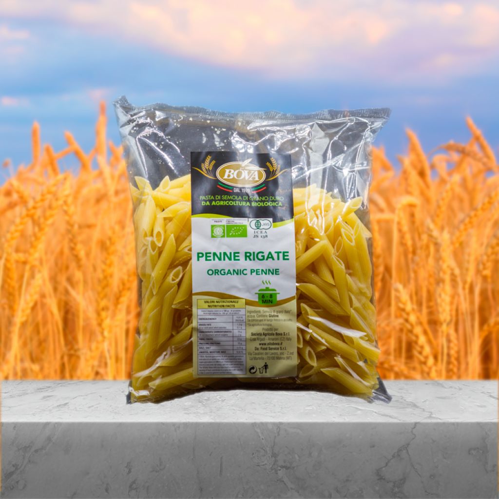 Organic durum wheat semolina pasta Penne Rigate