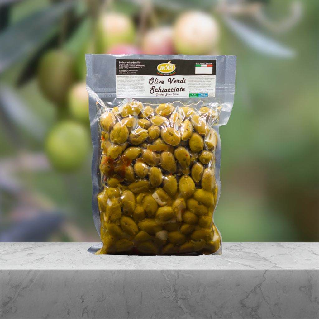 Olive schiacciate senza nocciolo da 1 Kg