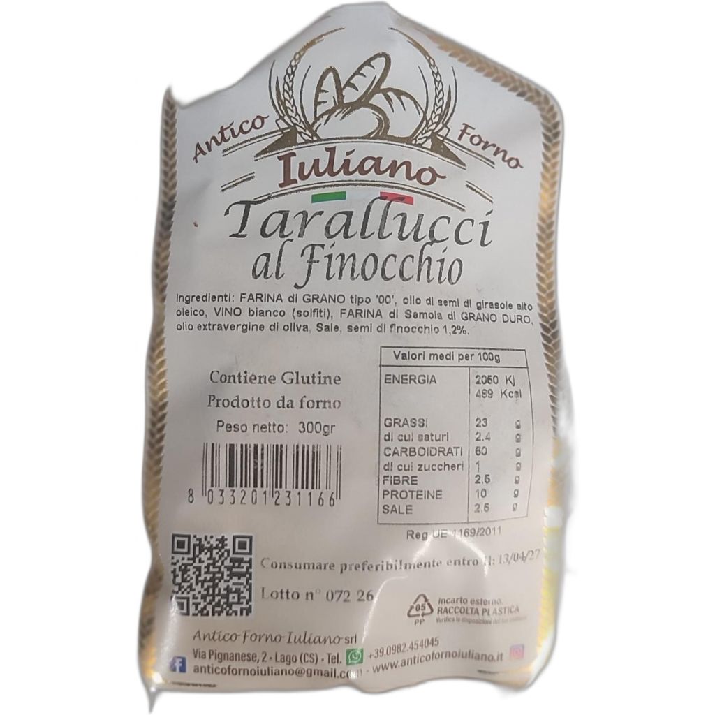 Taralli calabresi al finocchietto 300 g