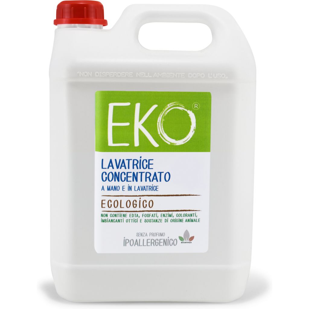 Eko detersivo ecologico lavatrice e bucato a mano 5 litri - SENZA PROFUMO -  Eko detergenti