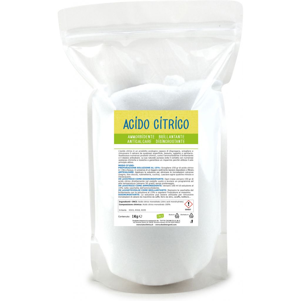 ECONANO GREEN PROJECT - Acido Citrico 1 kg per lavatrice per