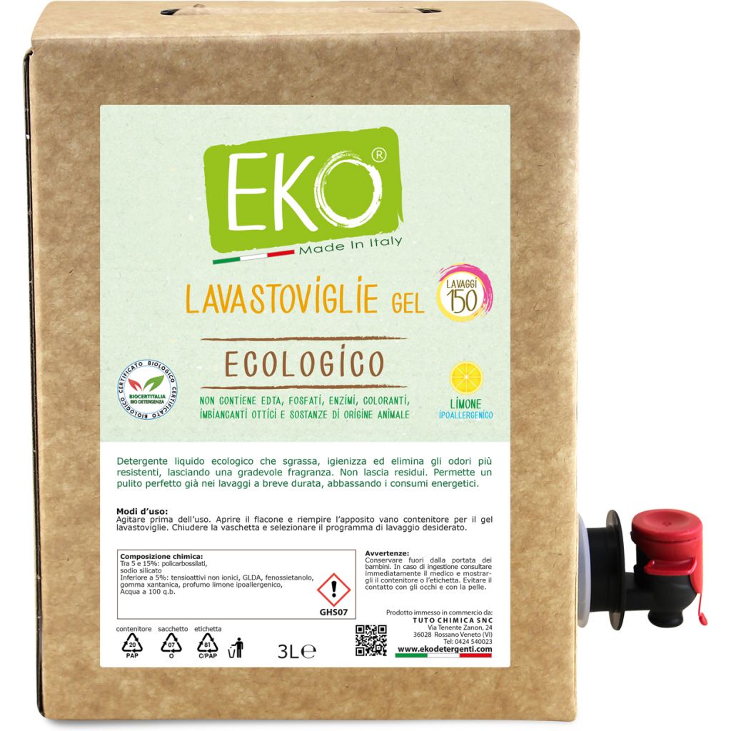 Eko detersivo lavastoviglie gel Bag in Box 3L