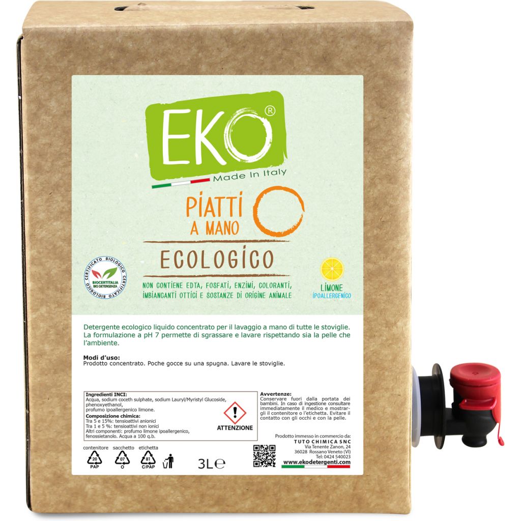 Eko detersivo piatti ecologico - Limone Bag in box 3L