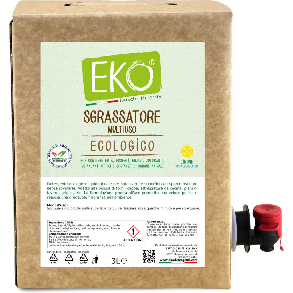 Eko sgrassatore multiuso ecologico limone Bag in box 3L