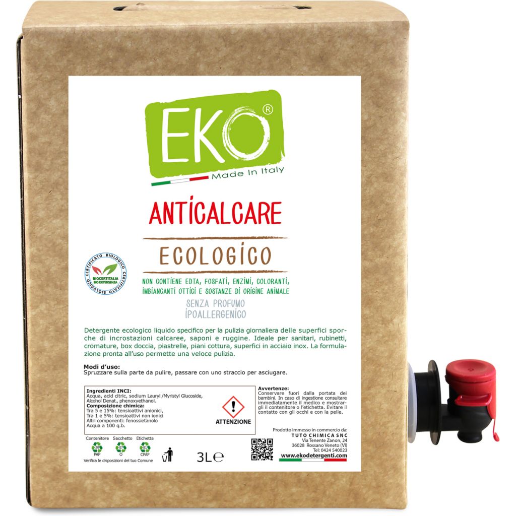 Eko anticalcare ecologico SENZA PROFUMO Bag in box 3L