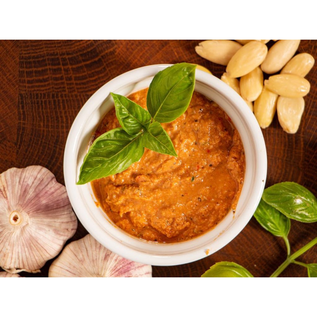 Trapani pesto sauce with Sicilian almond and red garlic - 180 gr
