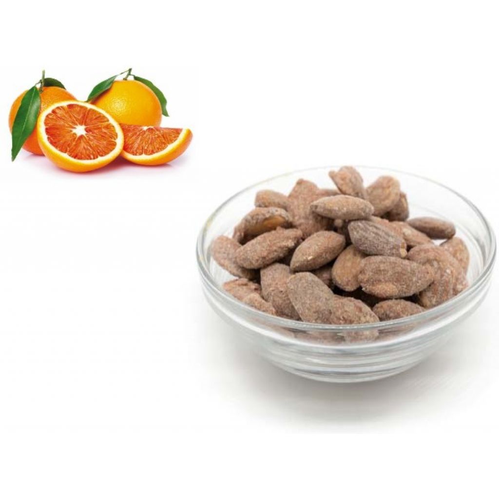 Mandorle siciliane pralinate all'arancia - 100 gr