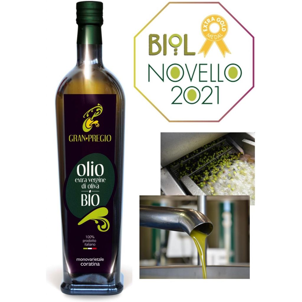 Olio Extravergine di Oliva Biologico - Gran Pregio Coratina 500ml - Raccolta 2021/2022