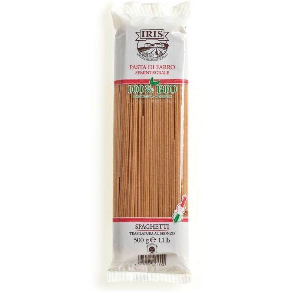 Organic semi-wholemeal spelled spaghetti IRIS 500 g