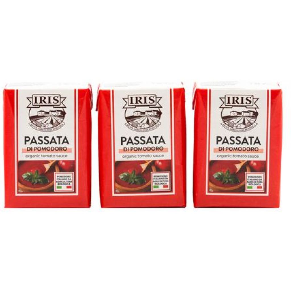 Passata di pomodoro bio IRIS confezione da 3 brick x 200 ml. cad.