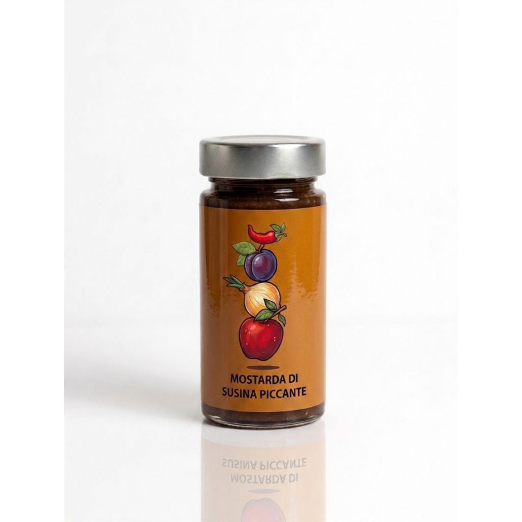 Mostarda di susina, mela, cipolla PICCANTE SENZA ZUCCHERO 100 gr