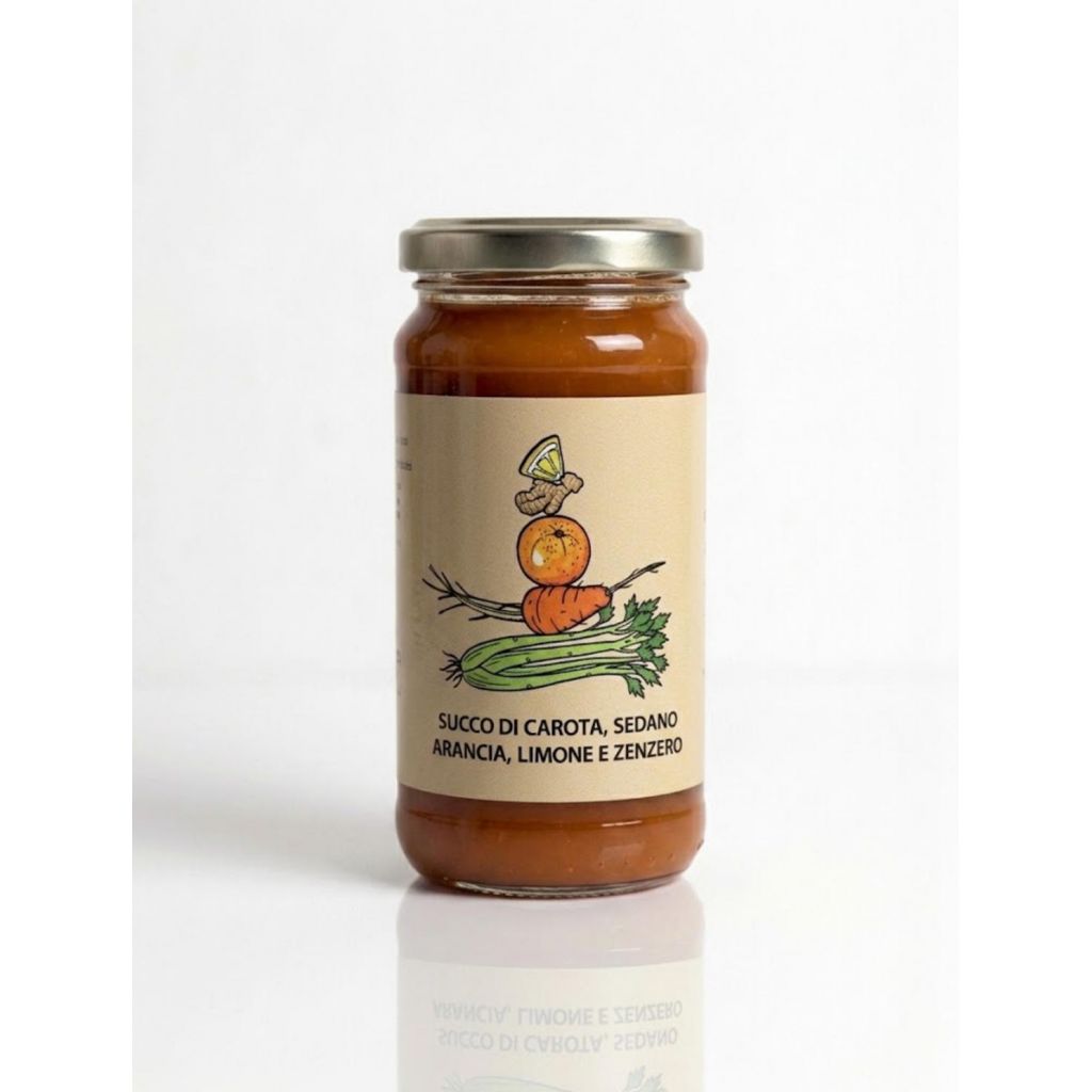 Succo estratto carota, sedano, arancia, limone e zenzero 230 ml