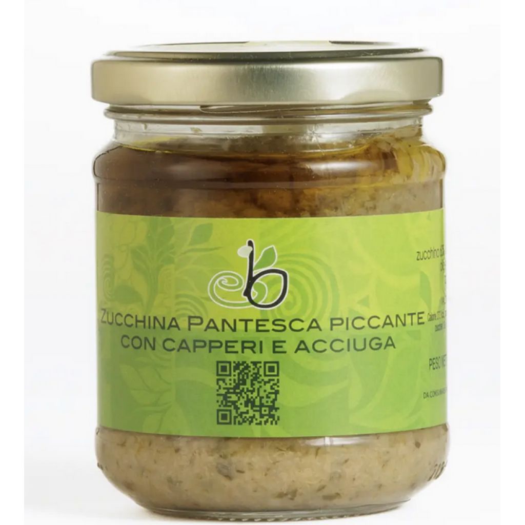 Patè di zucchina Pantesca piccante con capperi e acciuga 180g