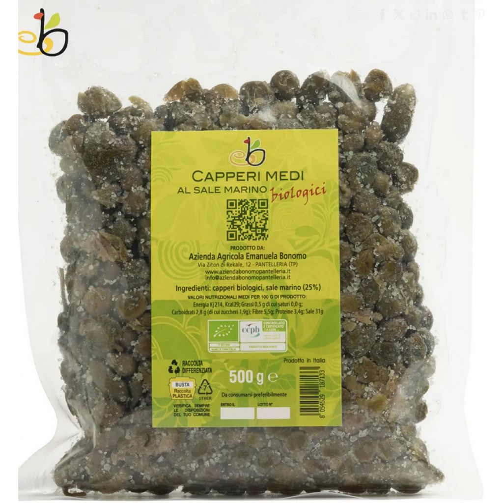 Capperi medi sale marino BIO 500g