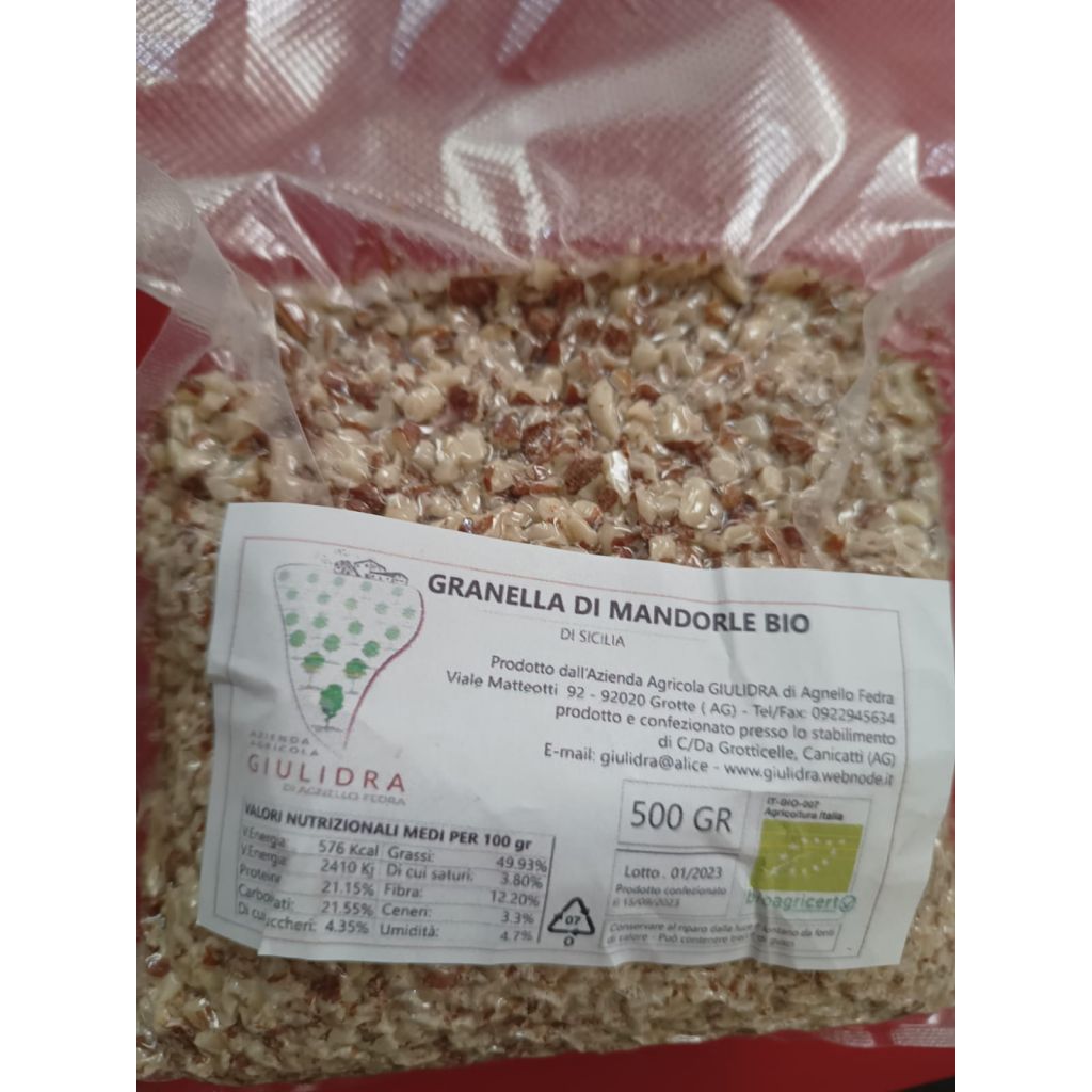 GRANELLA DI MANDORLE SICILIANE BIO 500 gr