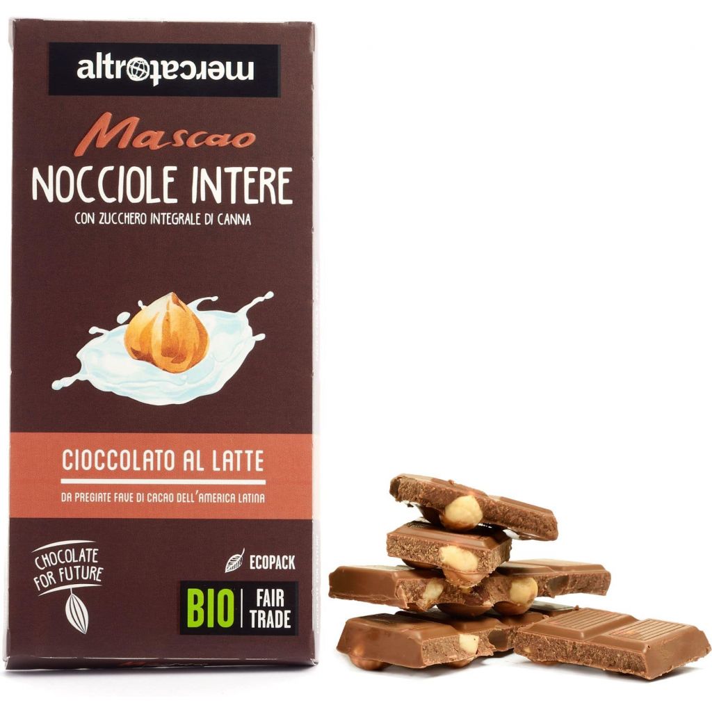 Cioccolato Mascao al latte e nocciole intere - bio - 100g