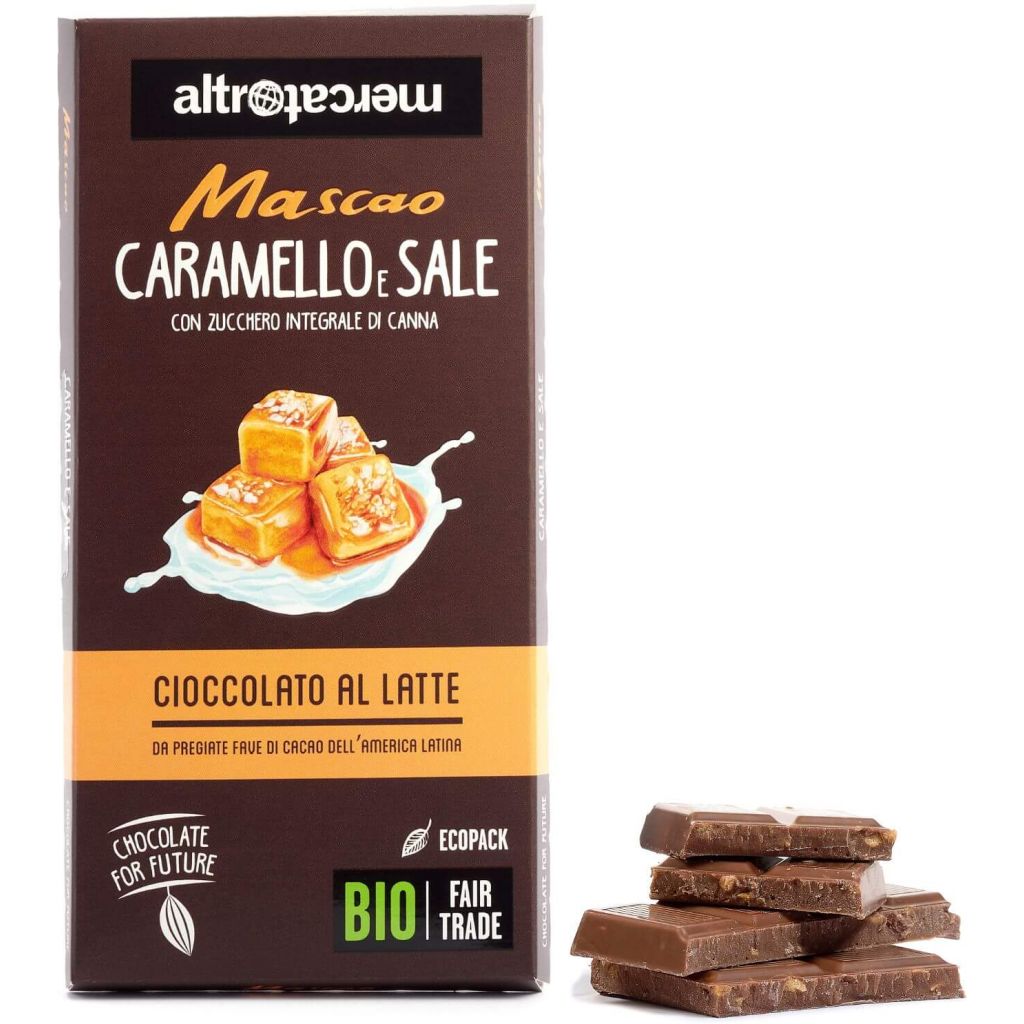 Cioccolato Mascao al latte con caramello e sale - bio - 100g
