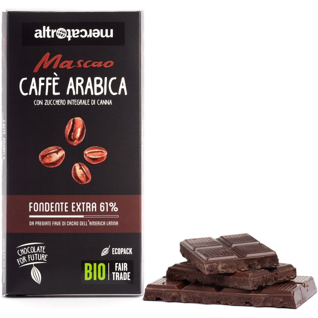 Cioccolato Mascao fondente extra al caffè arabica - bio - 100g