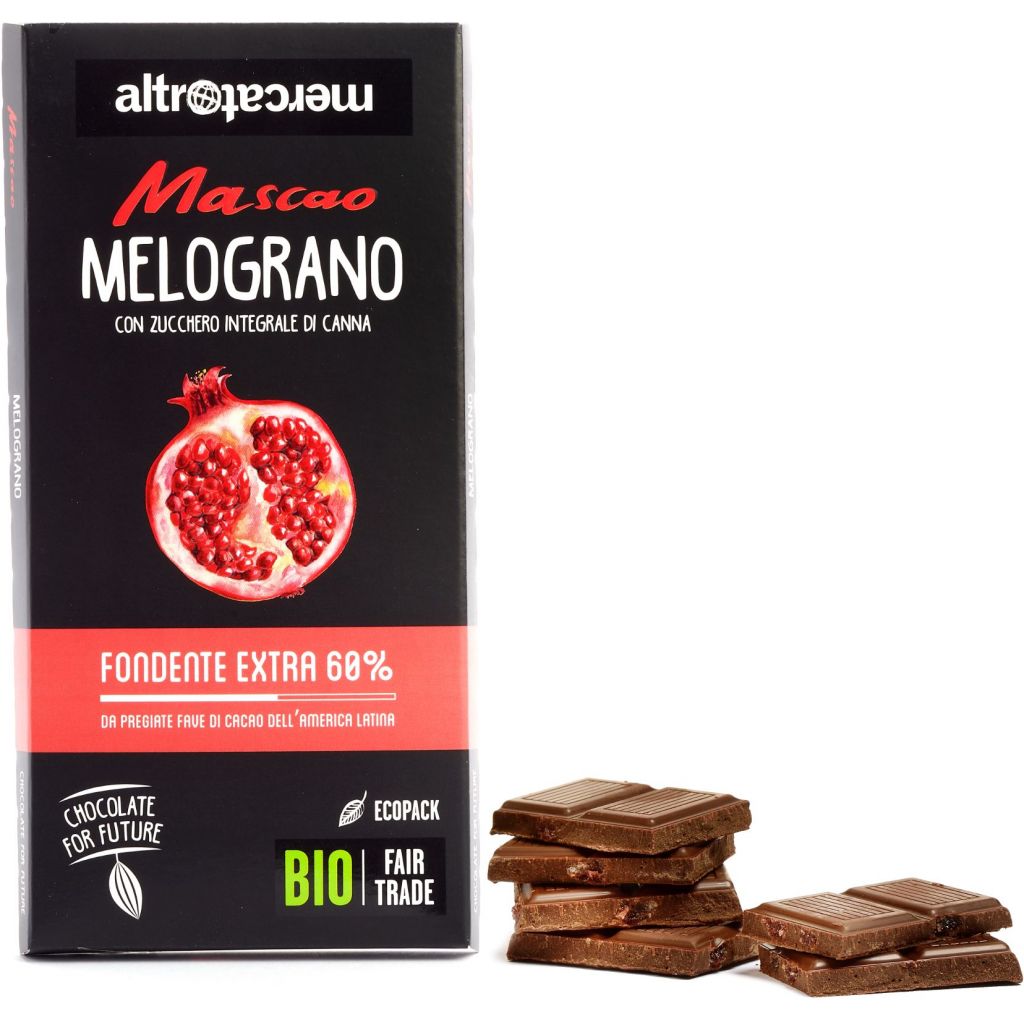 Cioccolato Mascao fondente extra al melograno - bio - 80g