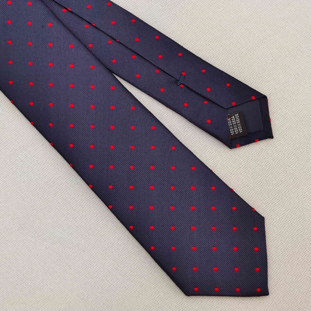 Cravatta classica-3pieghe-fodera cotone blu