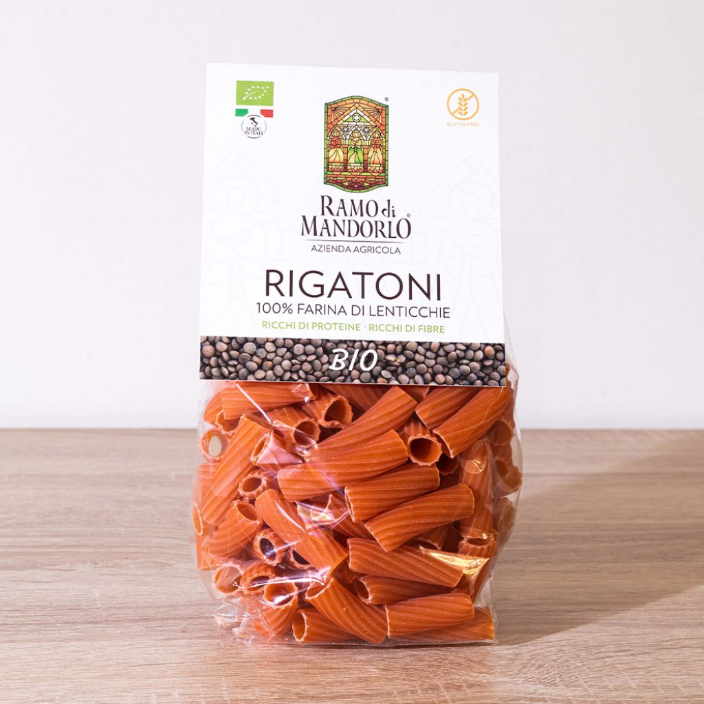 Rigatoni 100% farina di lenticchie BIO - 250 gr