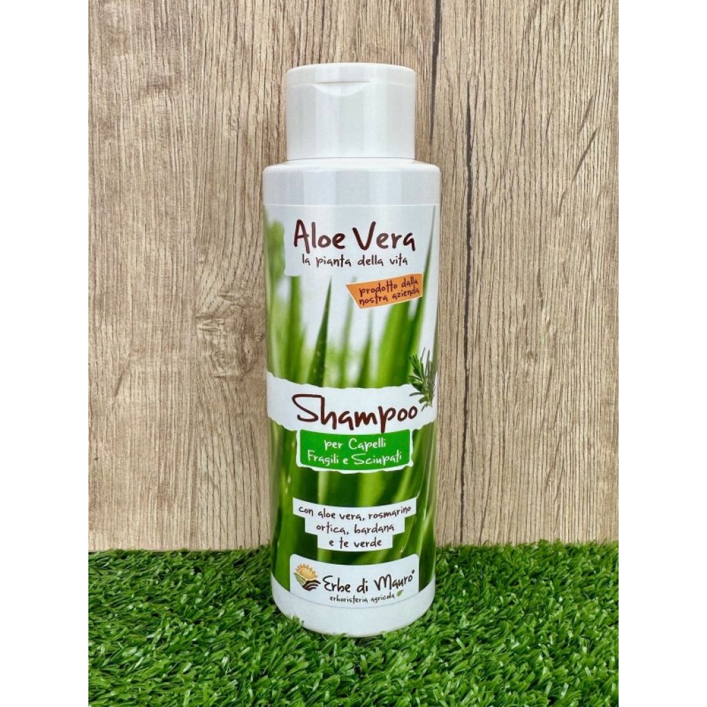 Shampoo per capelli fragili e sciupati, aloe vera, rosmarino, ortica