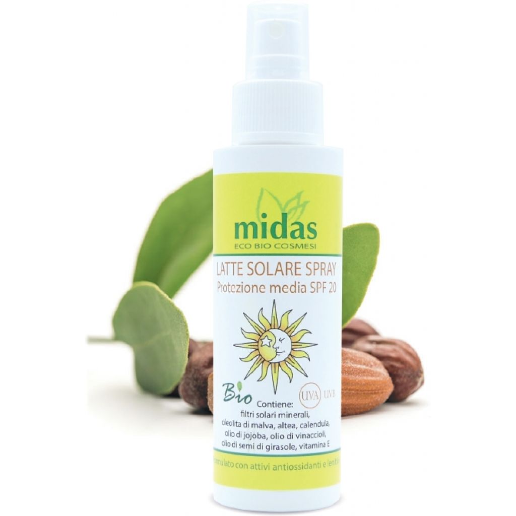 LATTE SOLARE SPRAY PROTEZIONE MEDIA BIO - SPF 20 - CON FILTRI SOLARI MINERALI