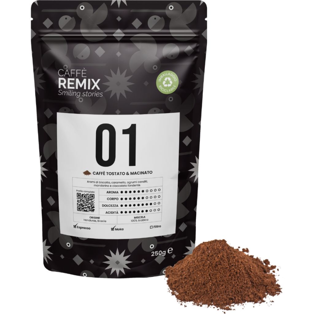 Caffè REMIX 01 - Caffè tostato macinato Moka 250g - 100% Arabica