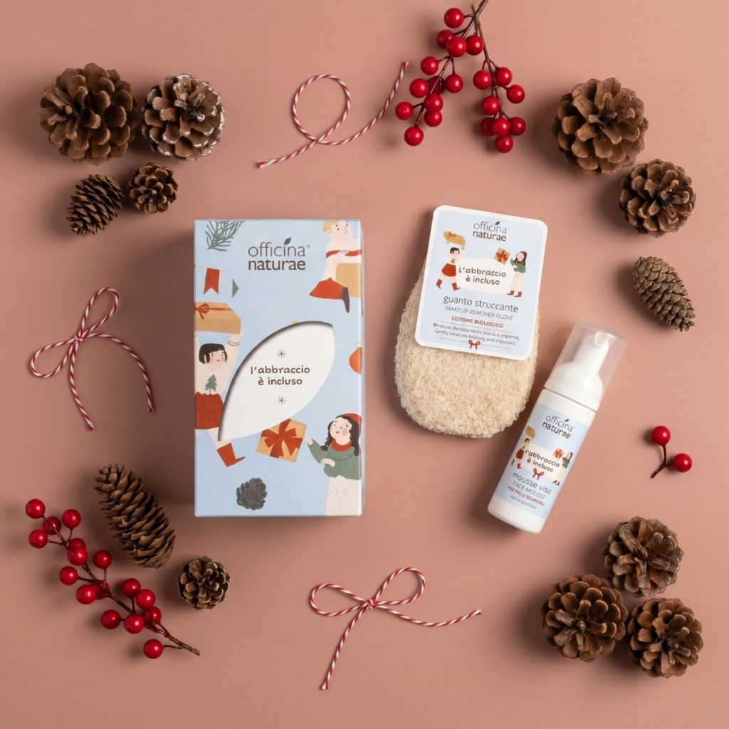 Kit regalo Mousse Viso e Guanto Struccante in cotone bio