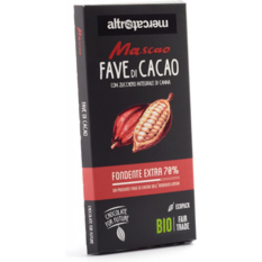 455 cioccolato Mascao fondente extra con fave - bio 80g