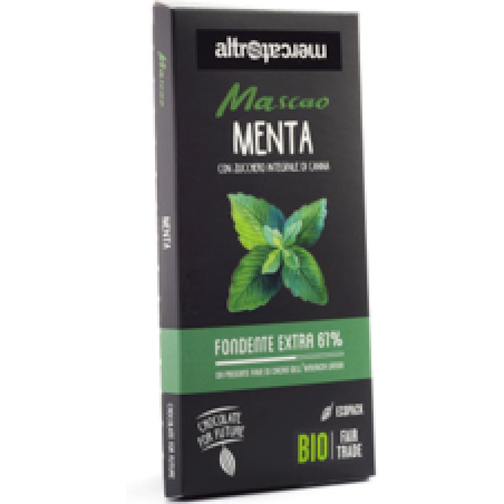 456 cioccolato Mascao fondente extra alla menta - bio 100g