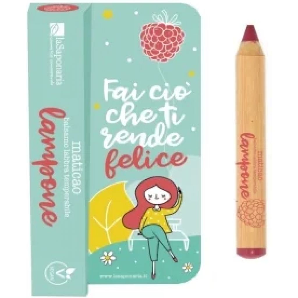 Maticao Lampone - balsamo labbra temperabile (box segnalibro) Lascia una traccia rosata.